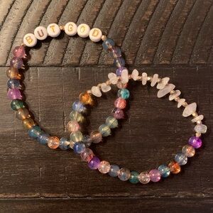 {Handmade} Colorful Beaded Bracelet Set featuring ’But God’